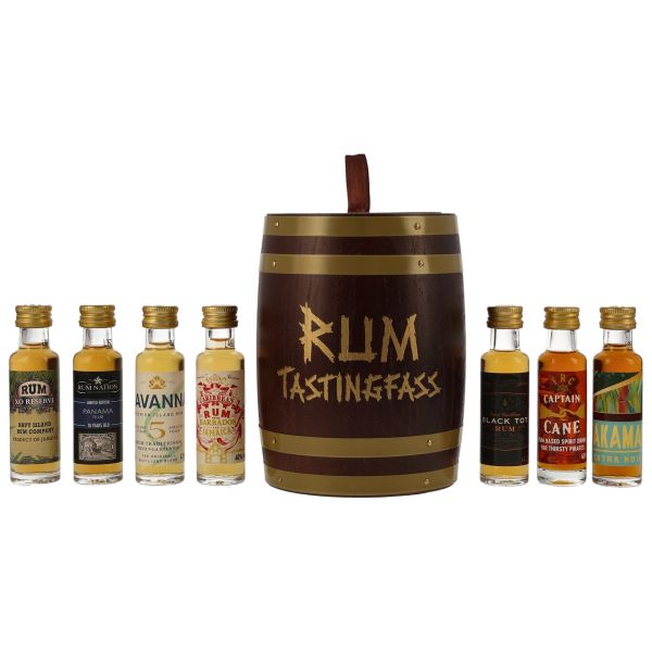 Rum Tasting Fass – 7 × 2 cl Rum Tasting Set | Rum Tasting Set | Geschenkidee