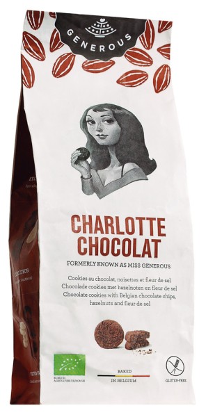 Charlotte Chocolat / Schokoladenkekse mit Haselnüssen und Meersalz / 100 g