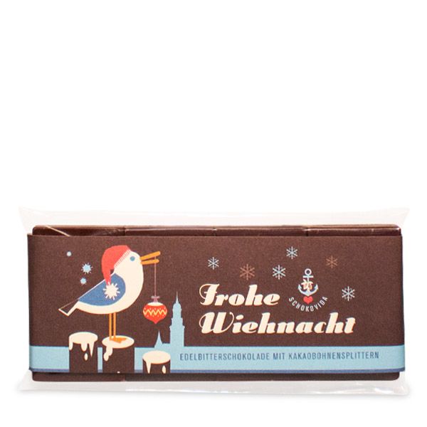 Schokovida Frohe Wiehnacht Edelbitterschokolade