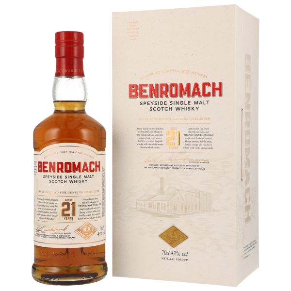 Benromach 21 Jahre mit First Fill Bourbon- und Sherryfass-Reifung