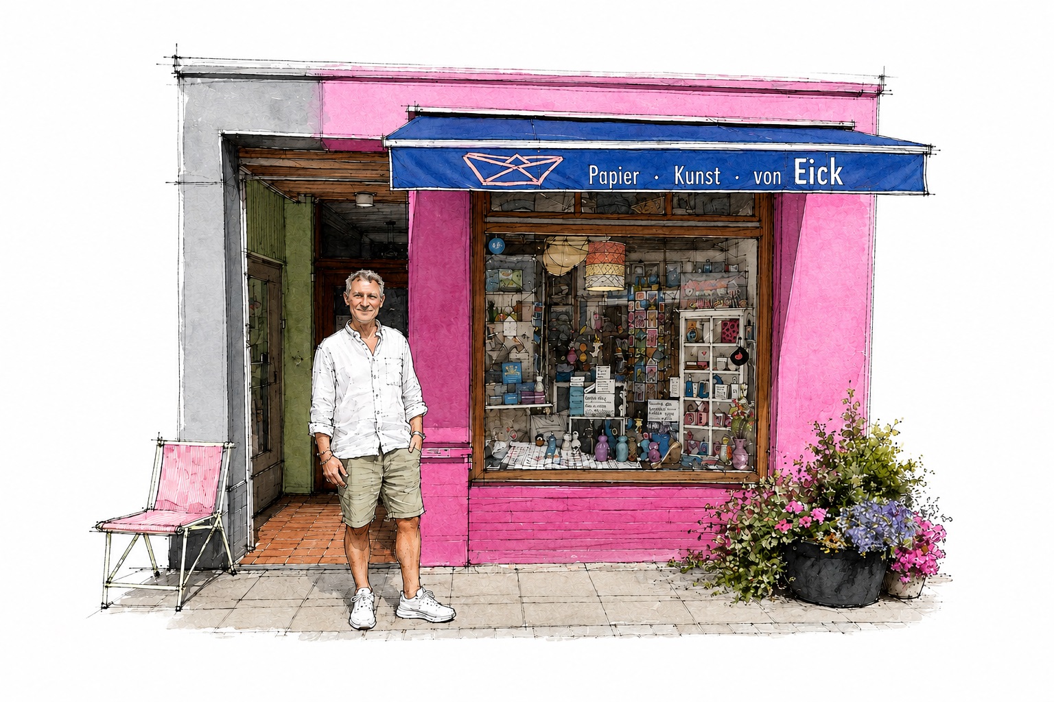 Gezeichnete Illustration von Papier Kunst von Eick im Bremer Viertel