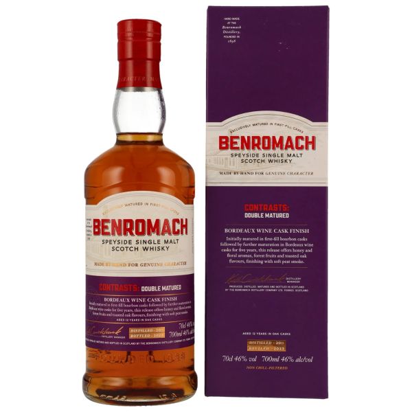 Benromach / 12 years / Double matured :Bourbon & Bordeaux Fass