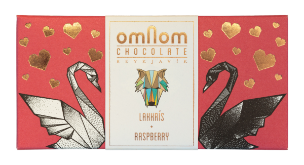 Lakkrís + Raspberry / Schokolade mit Lakritz und Himbeeren / Omnom Chocolate